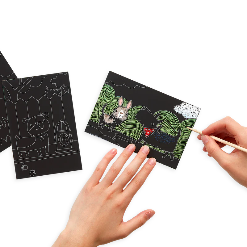 Ooly Mini Scratch & Scribble Art Kit | Playful Pups available at Bear & Moo