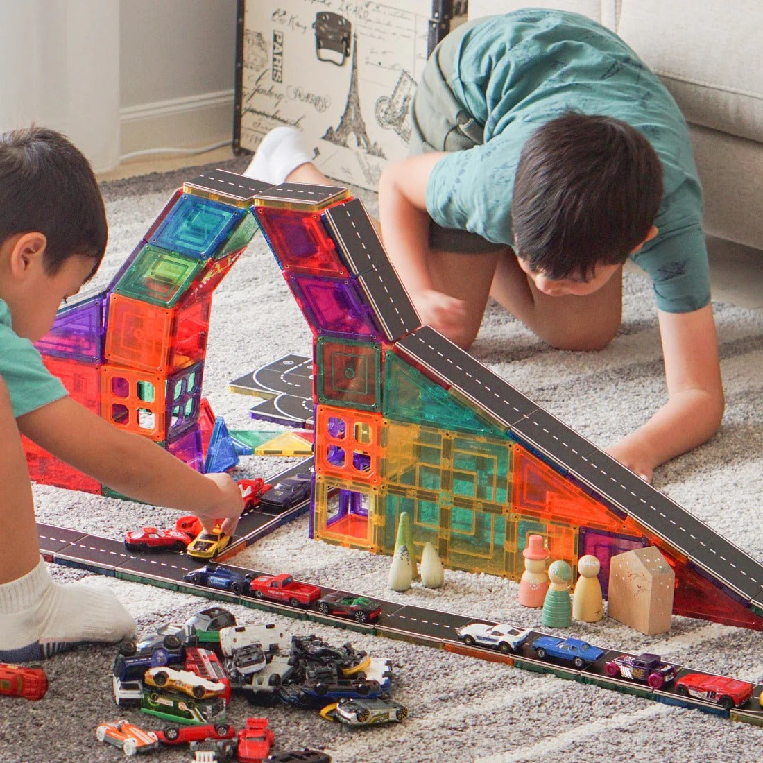 Learn and Grow Magnetic Tile Topper | Road Pack available at Bear & Moo