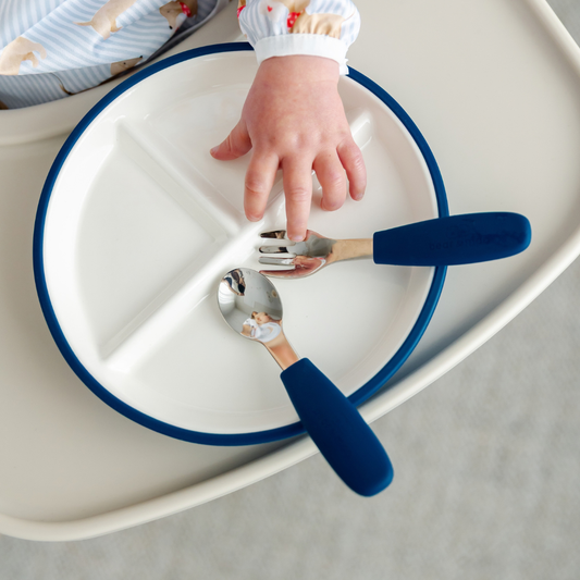 Baby & Toddler Divided Plate | Ceramic with Silicone Suction