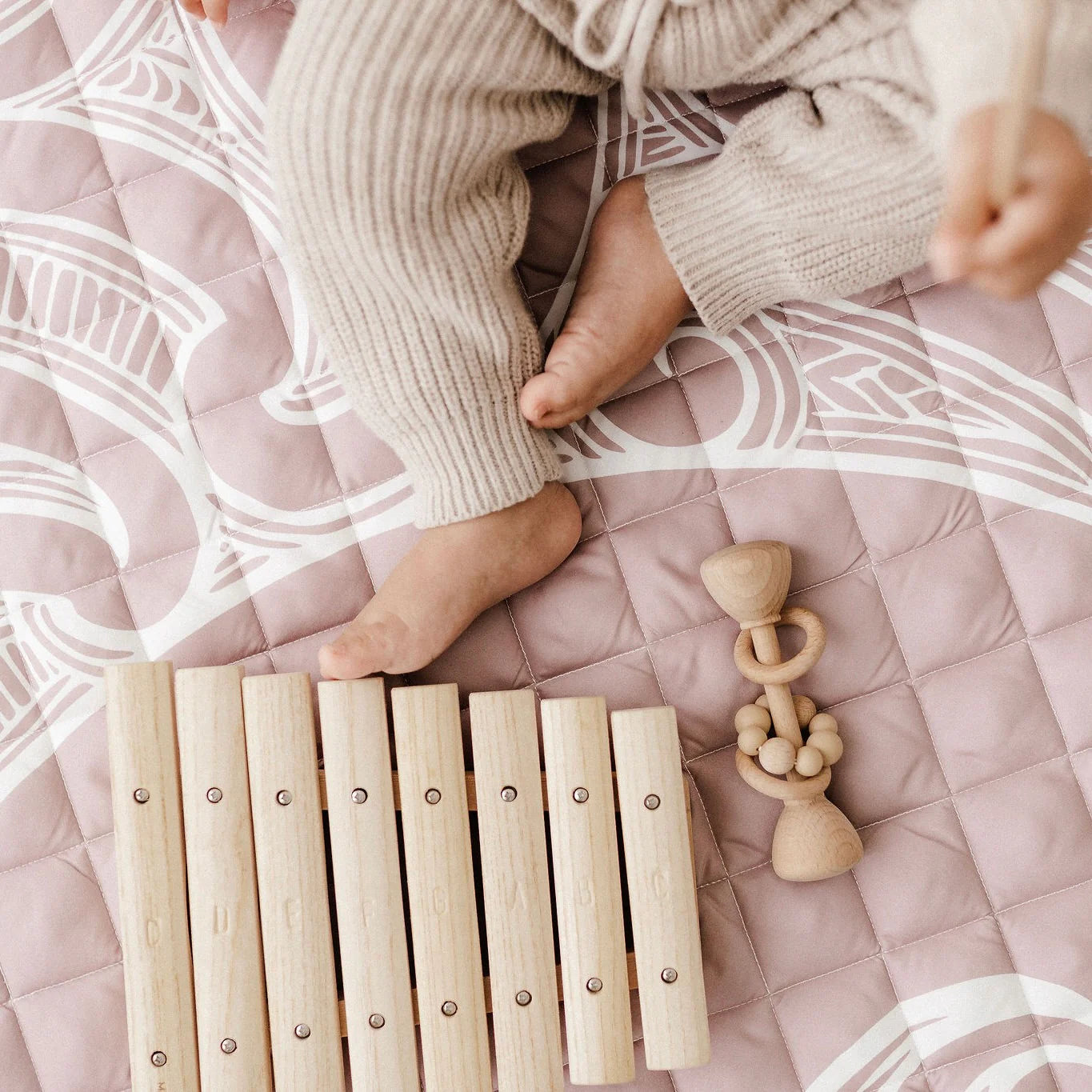 BO & KO Baby Māori Inspired Playmat | Mauve available at Bear & Moo