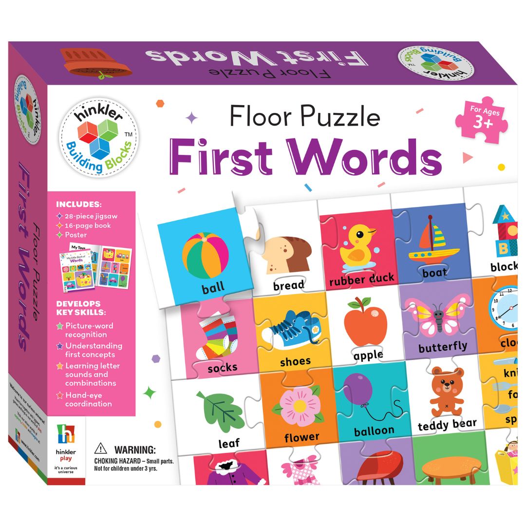 Building Blocks Floor Puzzle First Words available at Bear & Moo