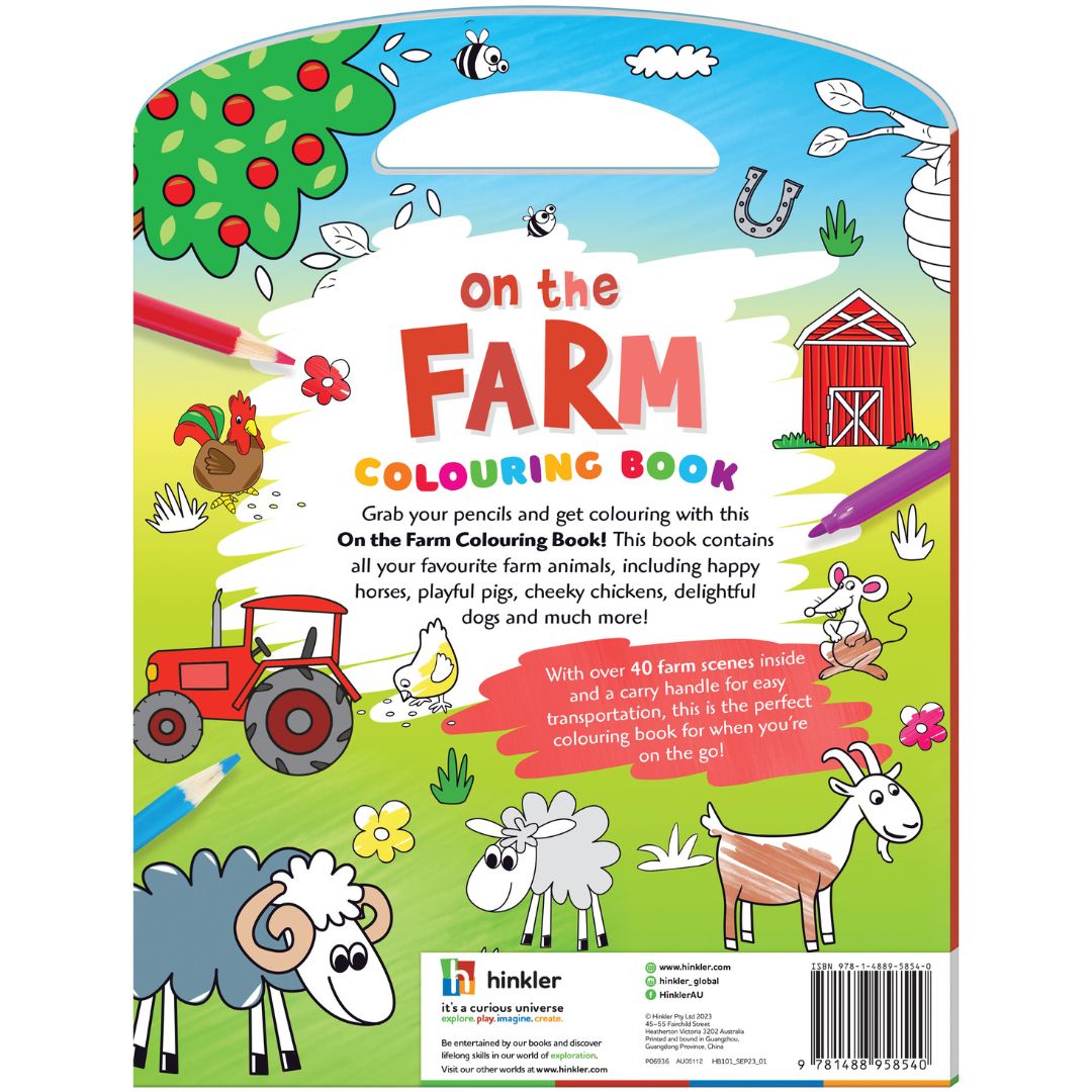 Hinkler On the Farm Shaped Colouring Book available at Bear & Moo