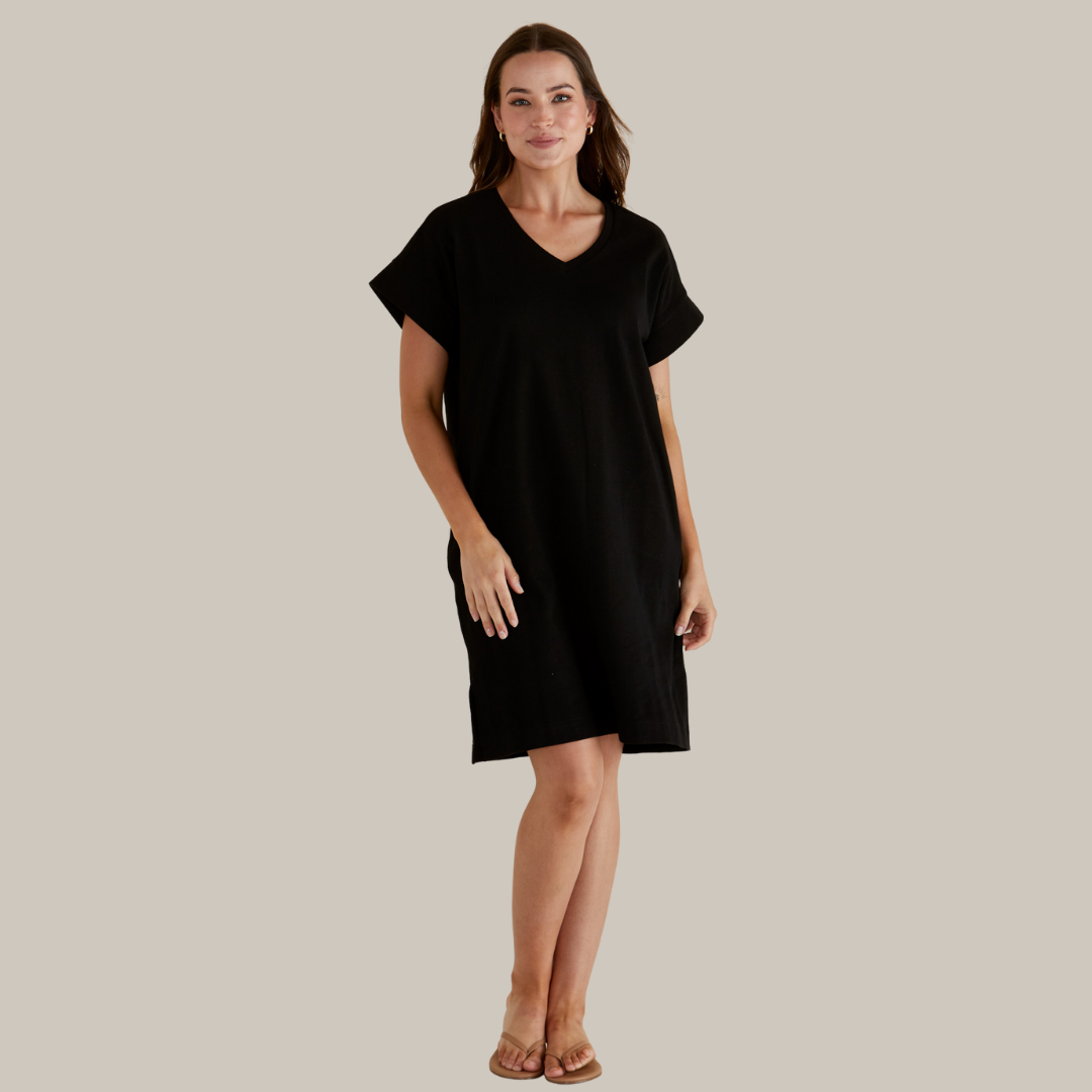 Betty Basics Elise V-Neck Rib Dress