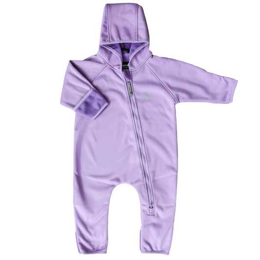 Therm All-Weather Fleece Onesie in Periwinkle available at Bear & Moo