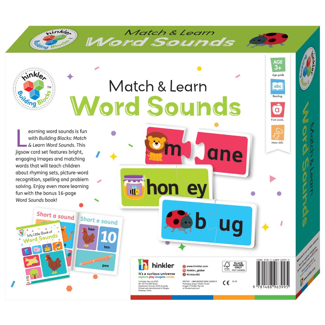 Hinkler Building Blocks Match & Learn Word Sounds available at Bear & Moo