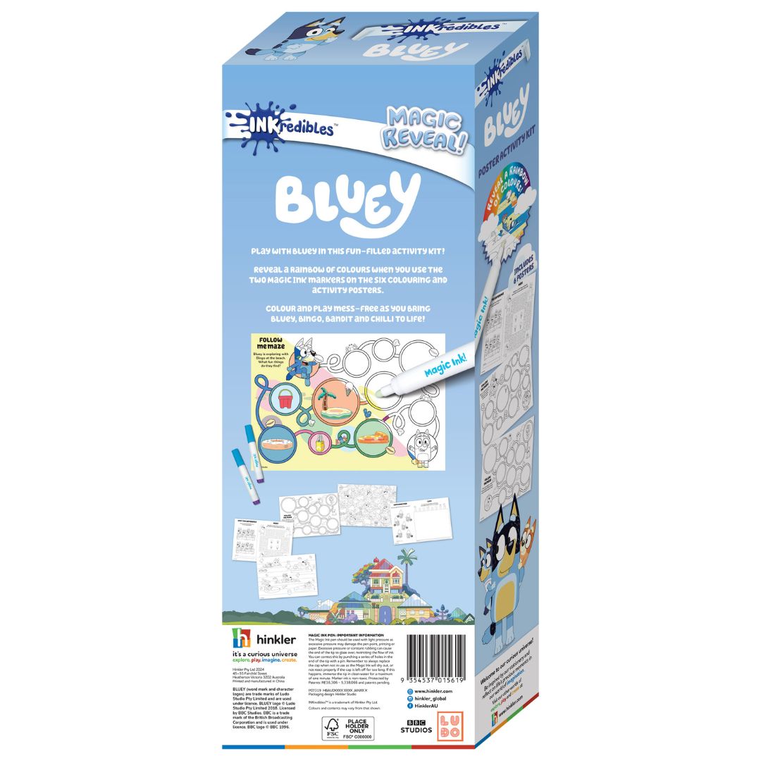 Hinkler Inkredibles Bluey Poster Activity Kit available at Bear & Moo