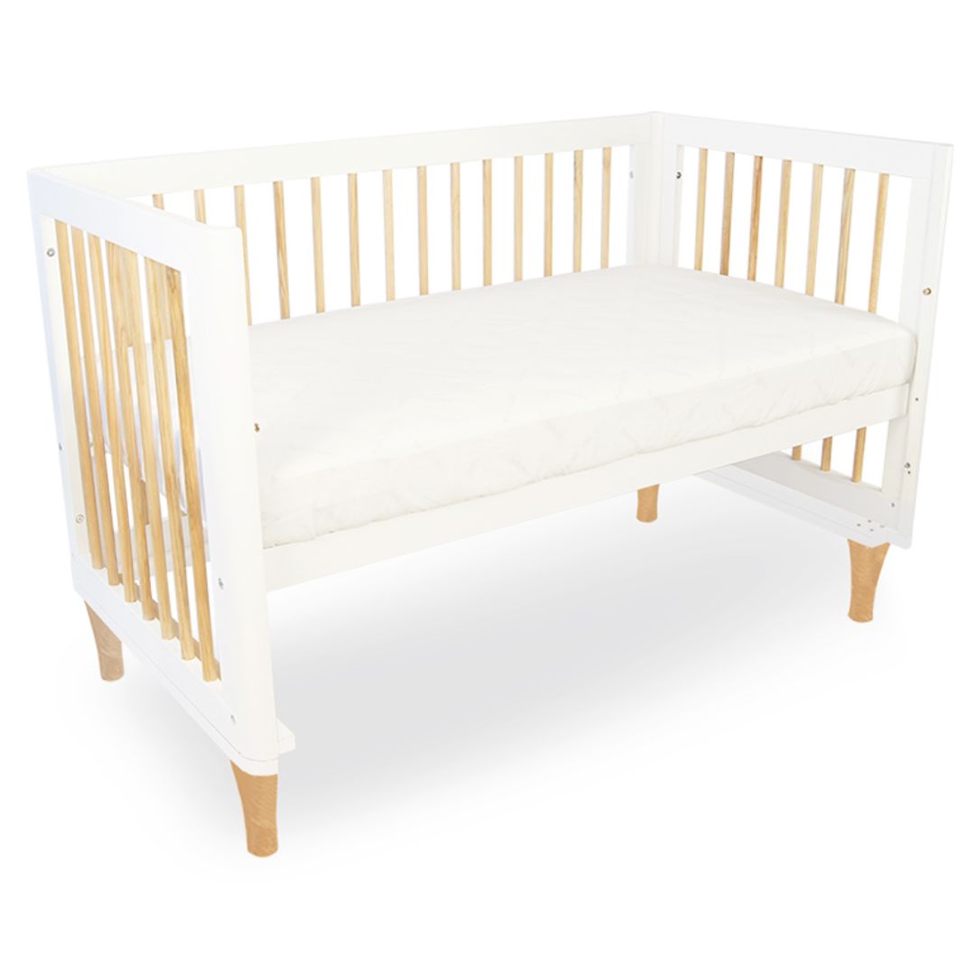 Babyhood Riya Cot 5 in 1 | White/Beech available at Bear & Moo