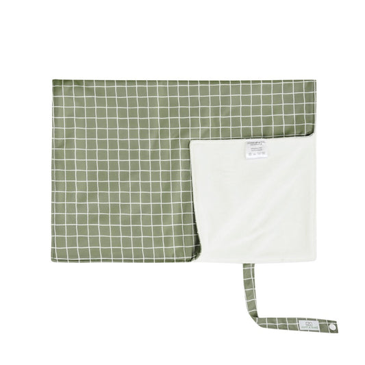 Bear & Moo Reusable Change Mat | Microfibre and Bamboo Change Mat in Khaki Gingham 