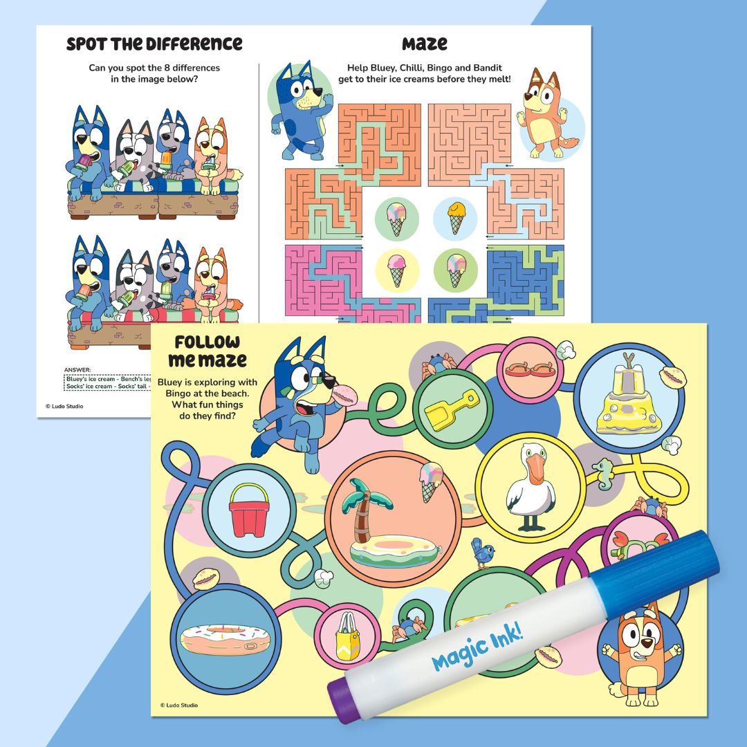 Hinkler Inkredibles Bluey Poster Activity Kit available at Bear & Moo