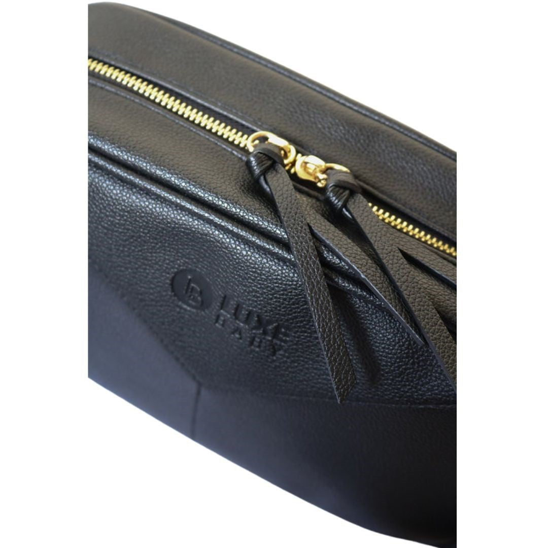 Luxe Baby Freya Crossbody Bag in Black available at Bear & Moo