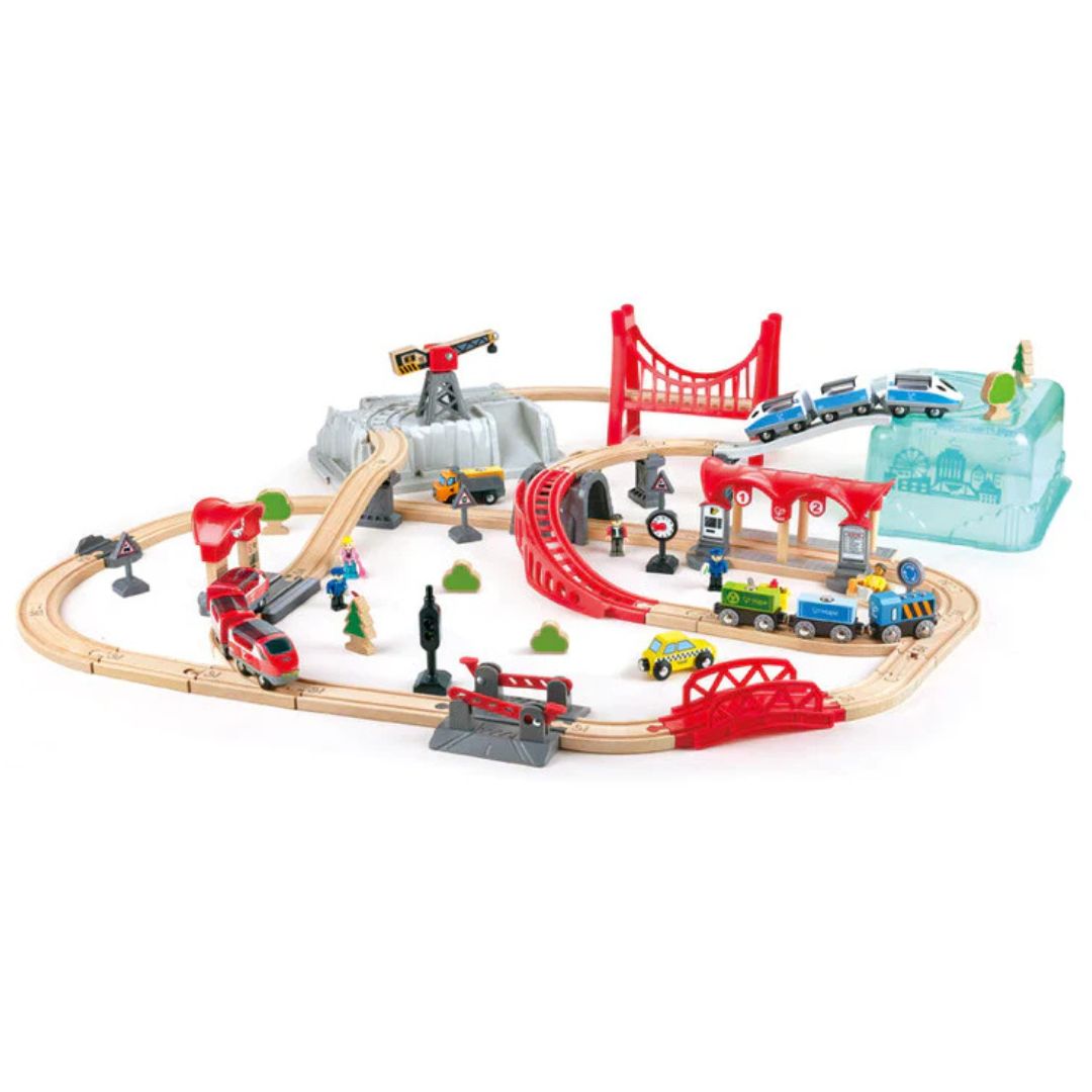 Hape City Train Bucket Set available at Bear & Moo
