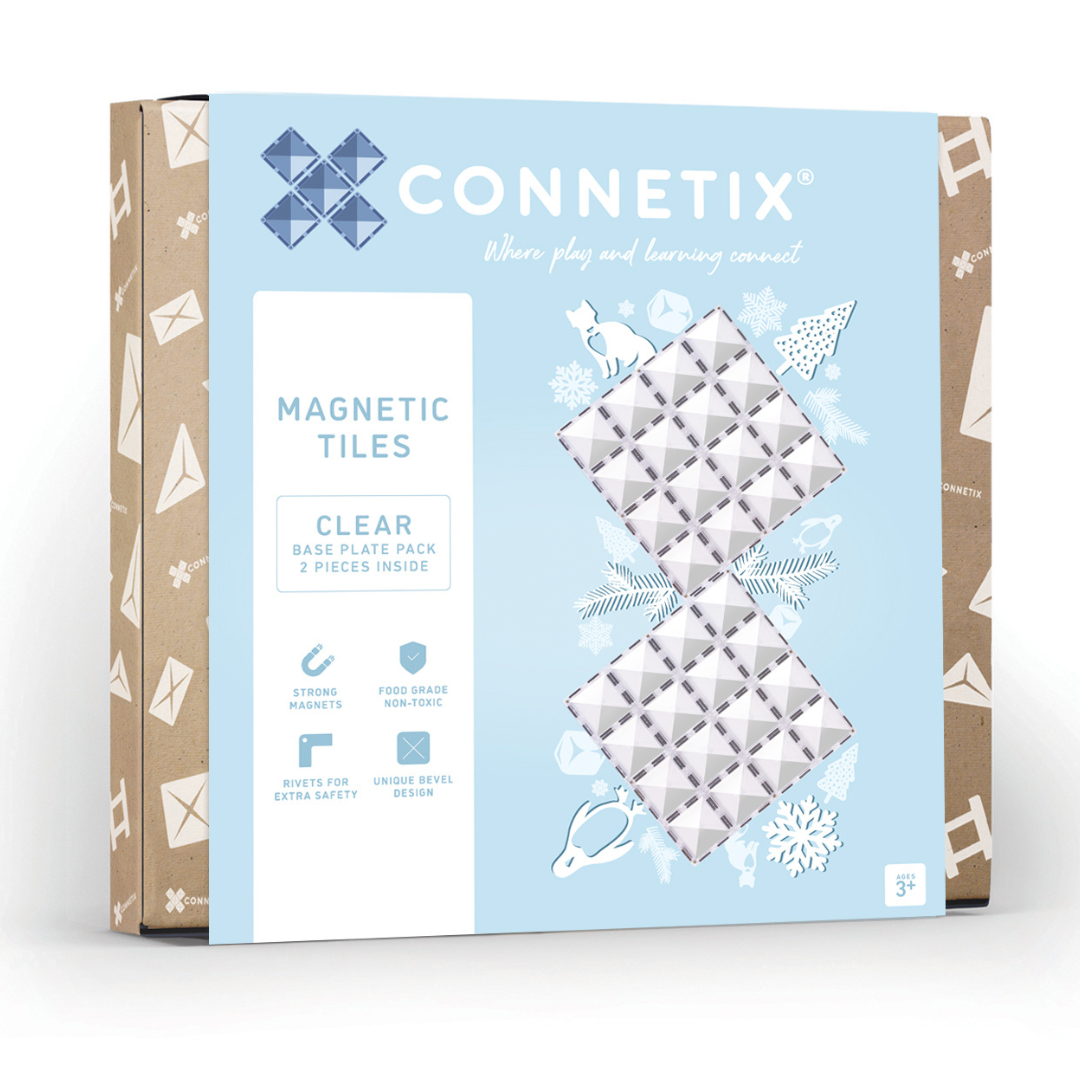 CONNETIX Tiles | 2 Piece Clear Base Plate Pack available at Bear & Moo