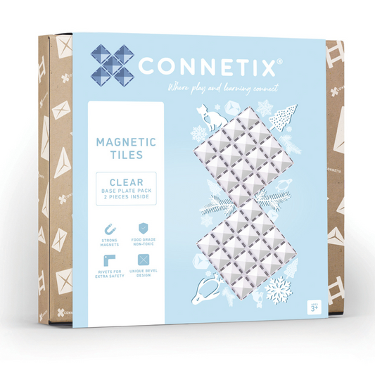 CONNETIX Tiles | 2 Piece Clear Base Plate Pack available at Bear & Moo