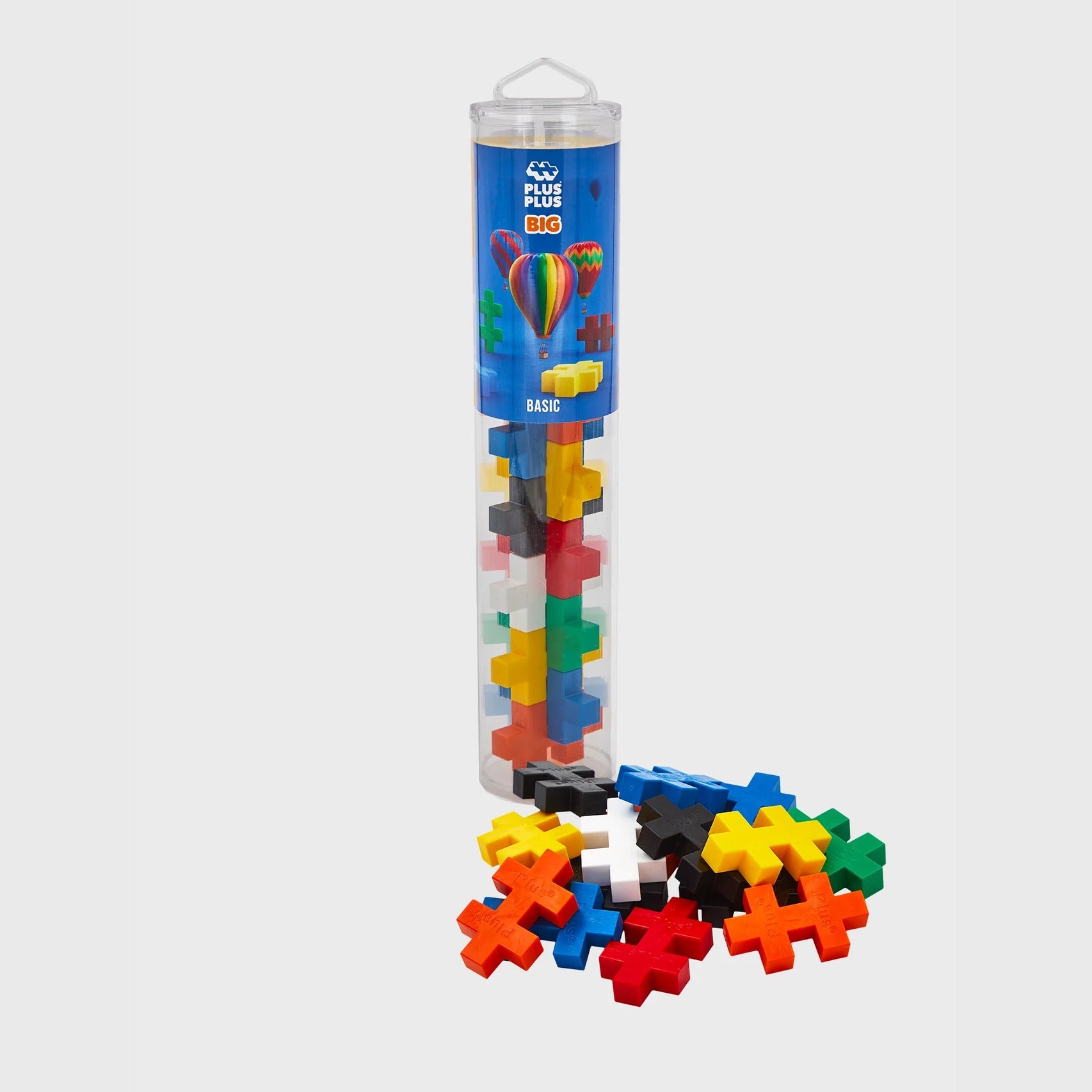 Plus-Plus Big Basic Colourmix | 15 Piece Tube | Bear & Moo