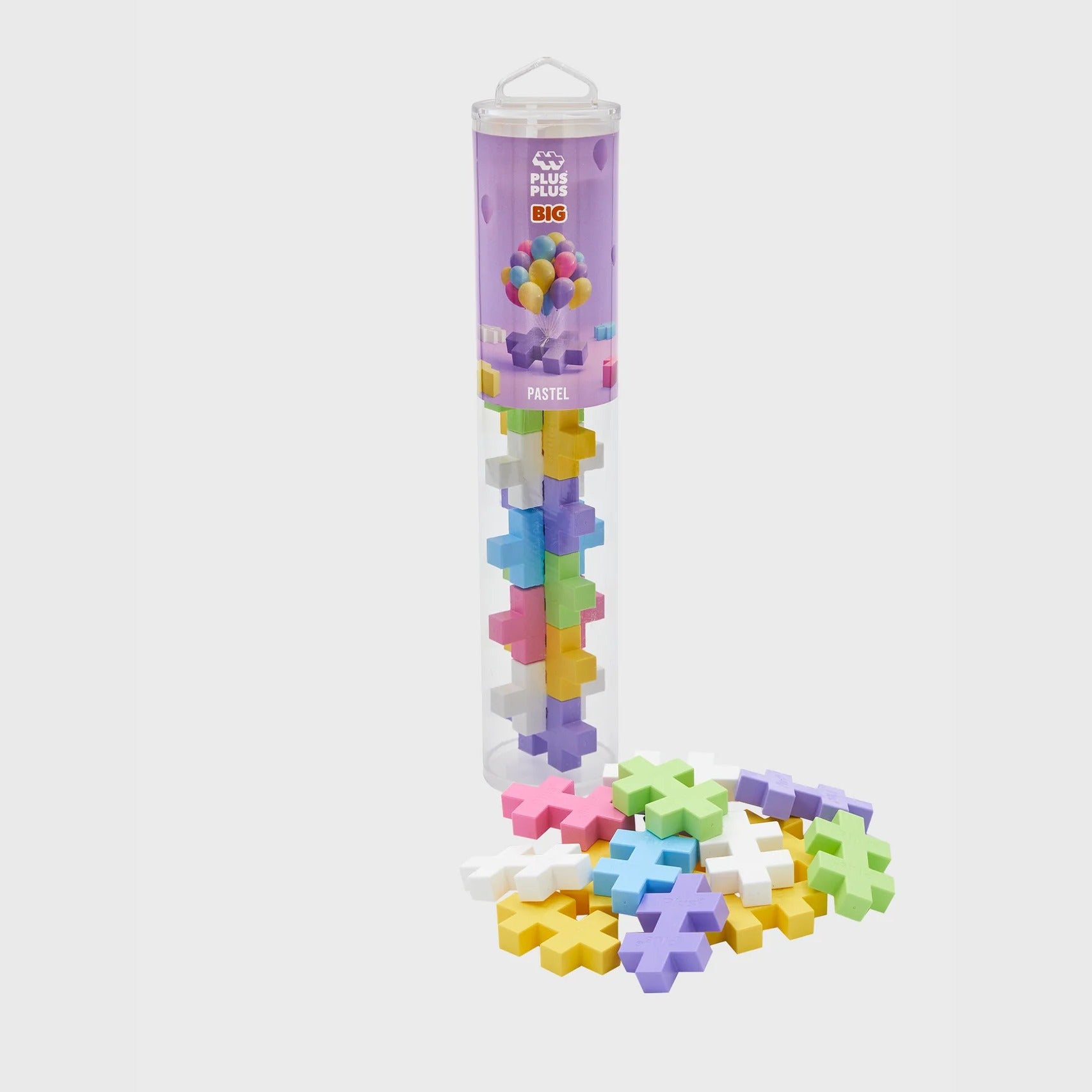 Plus-Plus Big Pastel Colourmix | 15 Piece Tube | Bear & Moo