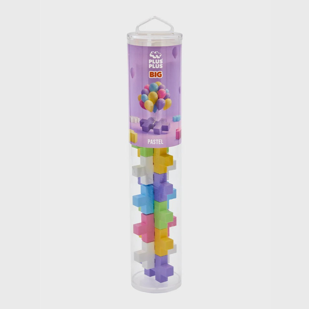 Plus-Plus Big Pastel Colourmix | 15 Piece Tube | Bear & Moo