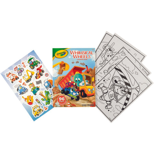 Crayola Whimsical Wheels Colouring Book available at Bear & Moo