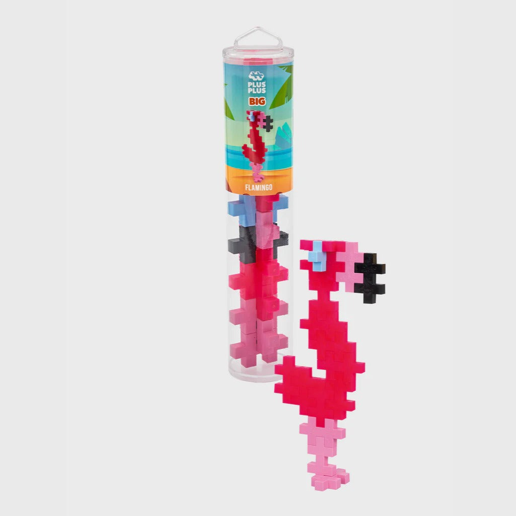 Plus-Plus Big Flamingo | 15 Piece Tube | Bear & Moo