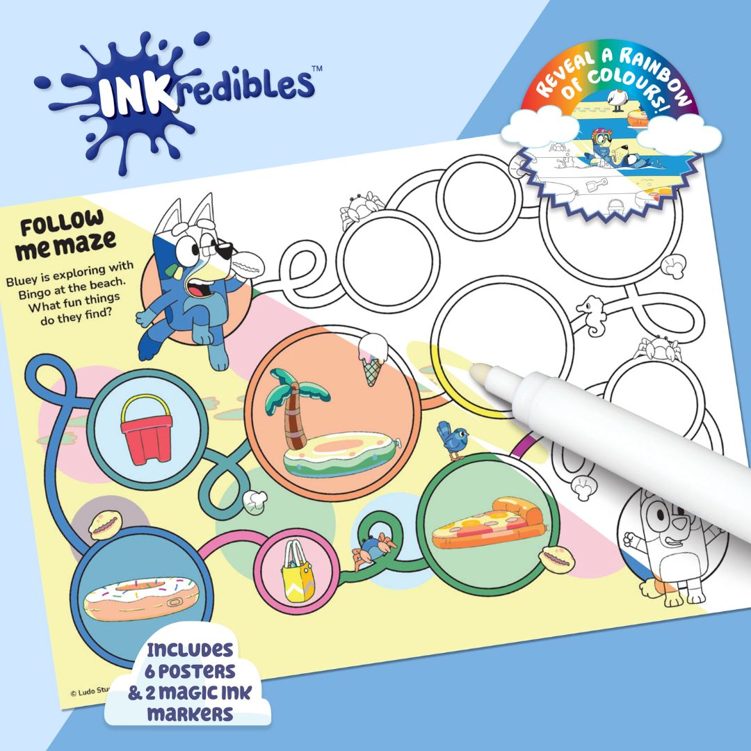Hinkler Inkredibles Bluey Poster Activity Kit available at Bear & Moo