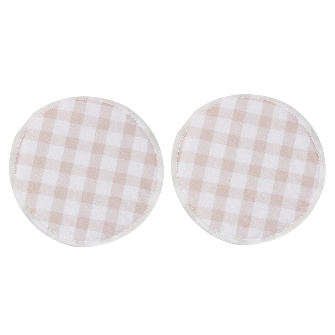 Bear & Moo Reusable Breast Pads in Oat Gingham