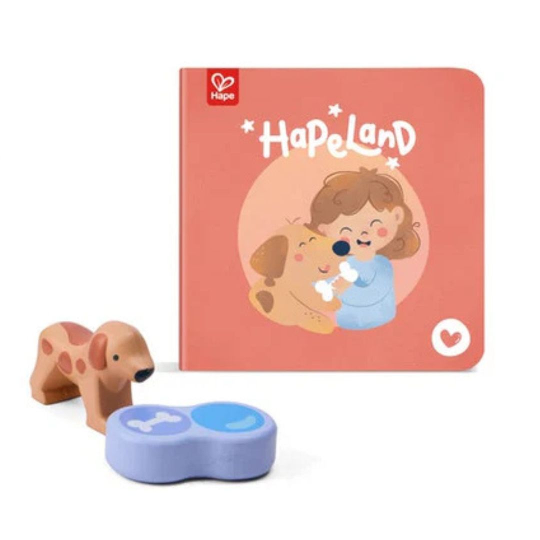 Hape Land | The Tiny House Board Book & Wooden Toy Set available at Bear & Moo