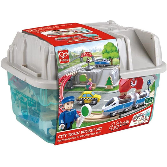Hape City Train Bucket Set available at Bear & Moo