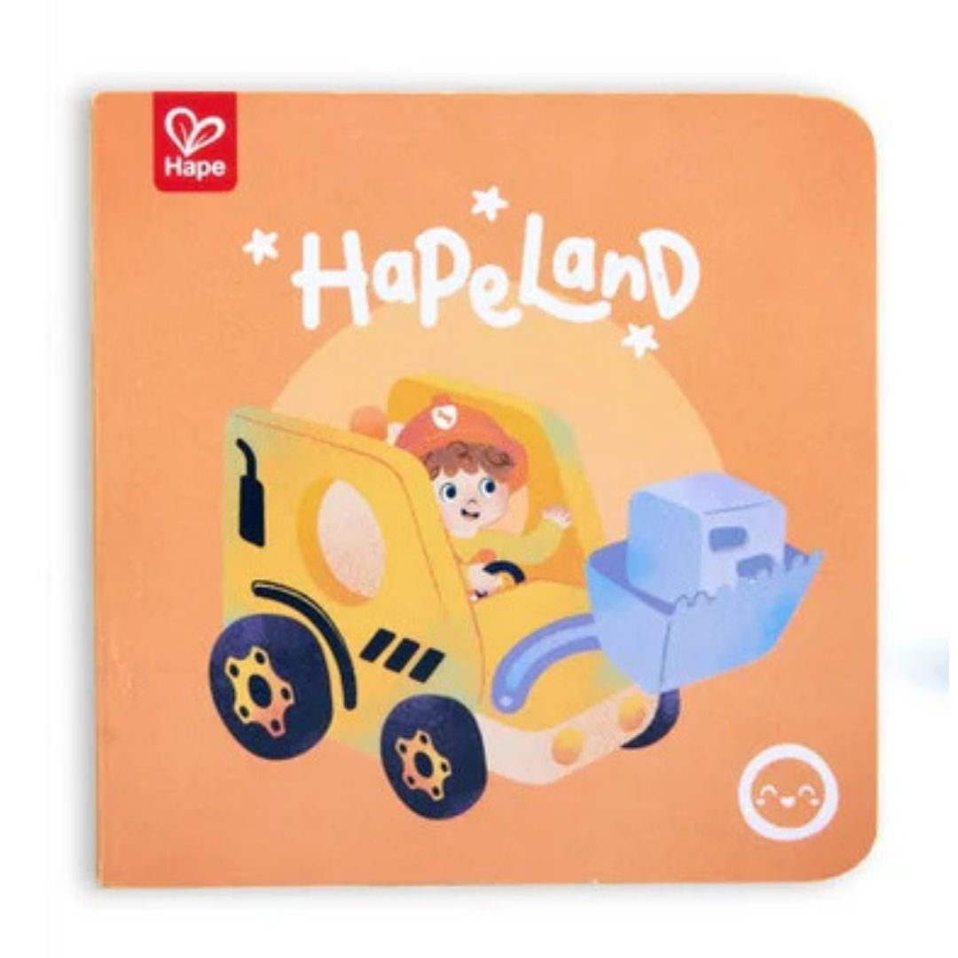 Hape Land | The Buzzing Bulldozer Board Book & Wooden Toys available at Bear & Moo