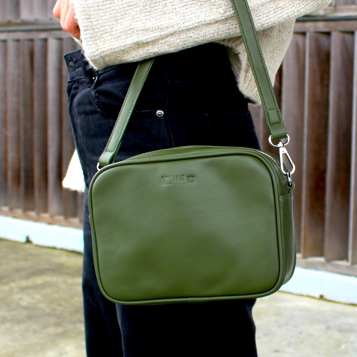 Moana Road Merivale Handbag in Olive available at Bear & Moo