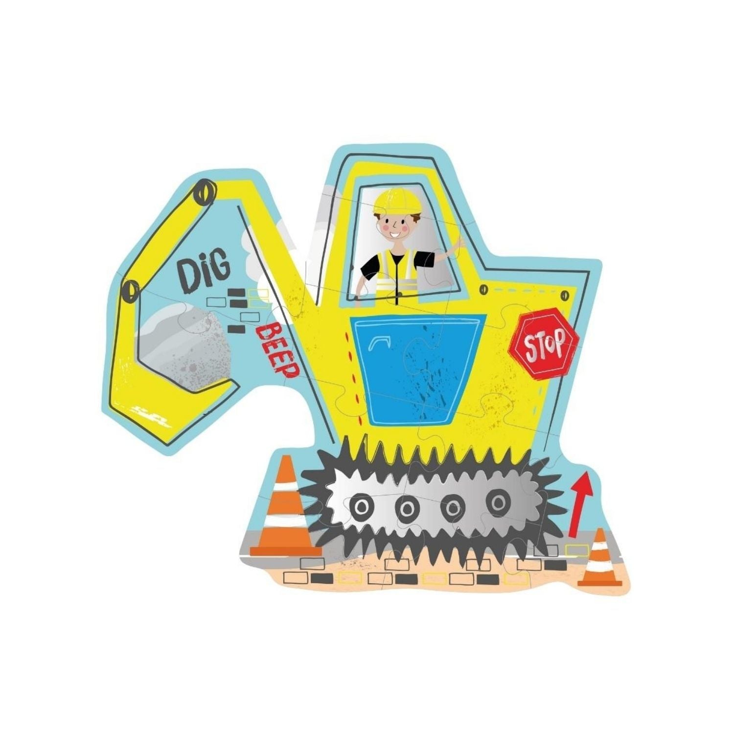 Floss & Rock Construction | 12 Piece Puzzle available at Bear & Moo
