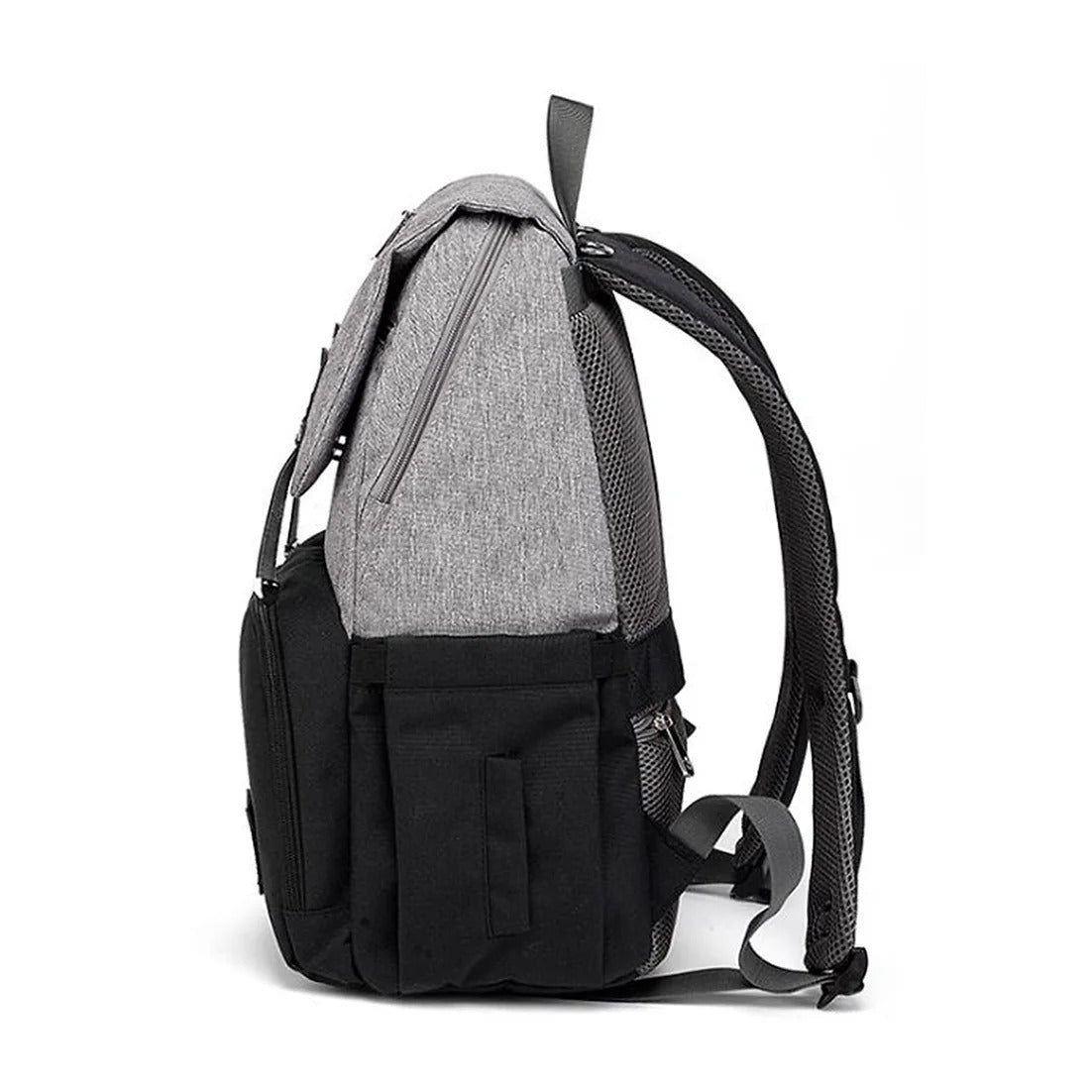 LUXE Baby Nappy Backpack & Change Mat Set | Black/Grey available at Bear & Moo