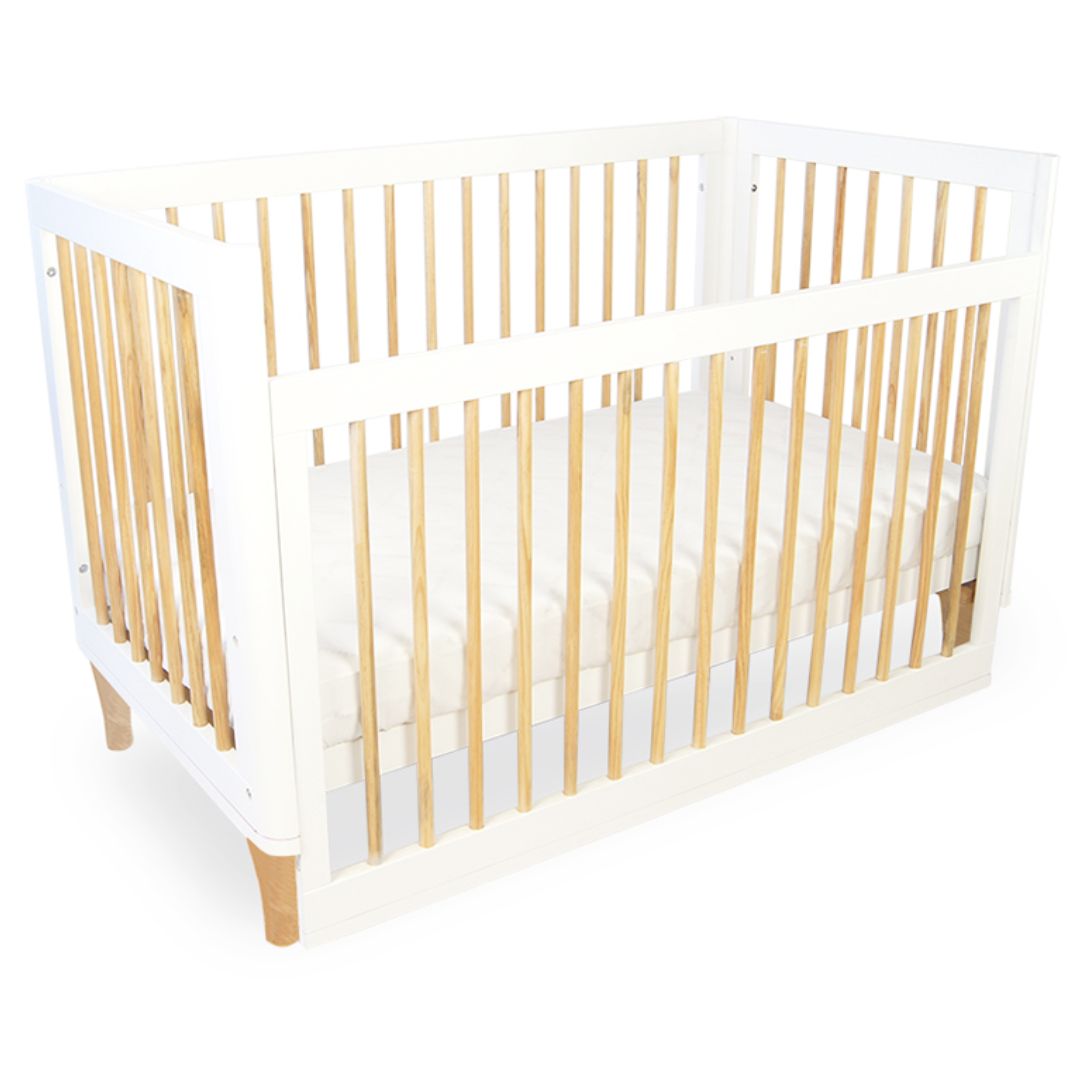 Babyhood Riya Cot 5 in 1 | White/Beech available at Bear & Moo