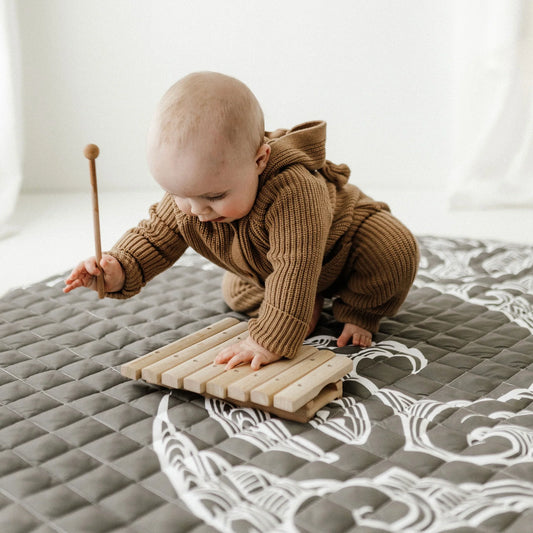 BO & KO Baby Māori Inspired Playmat | Olive available at Bear & Moo