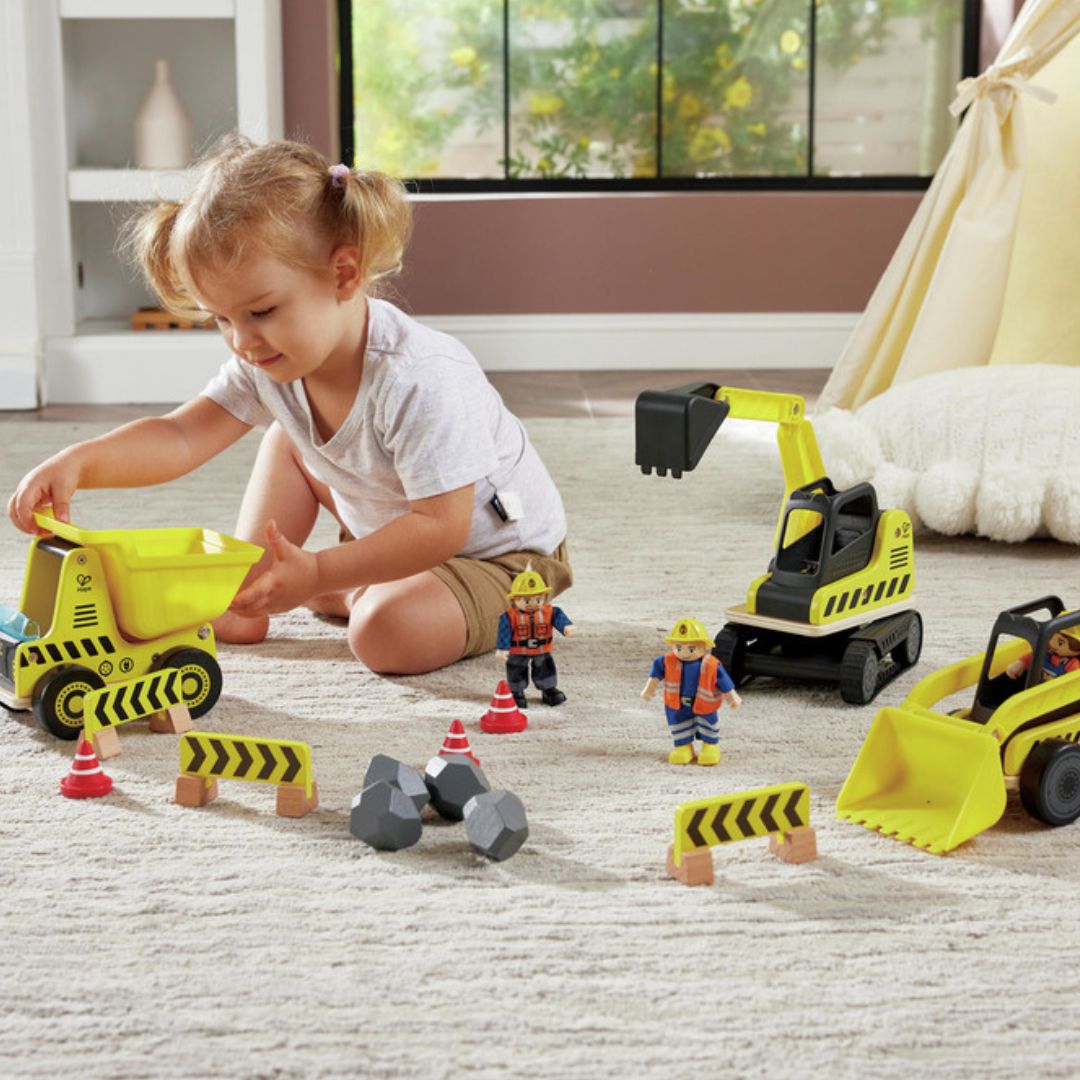 Hape Dig’N Dump Excavator available at Bear & Moo