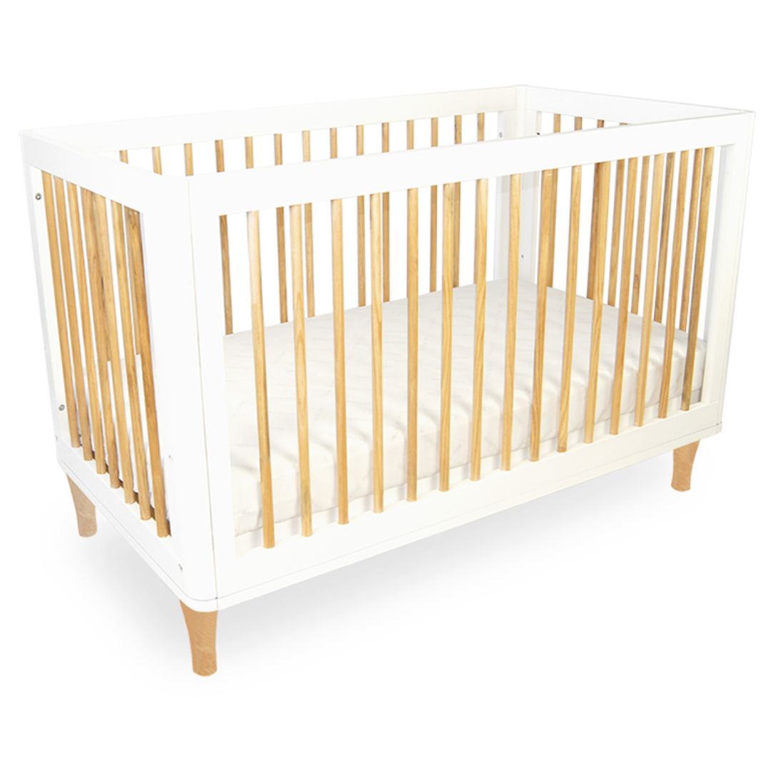 Babyhood Riya Cot 5 in 1 | White/Beech available at Bear & Moo