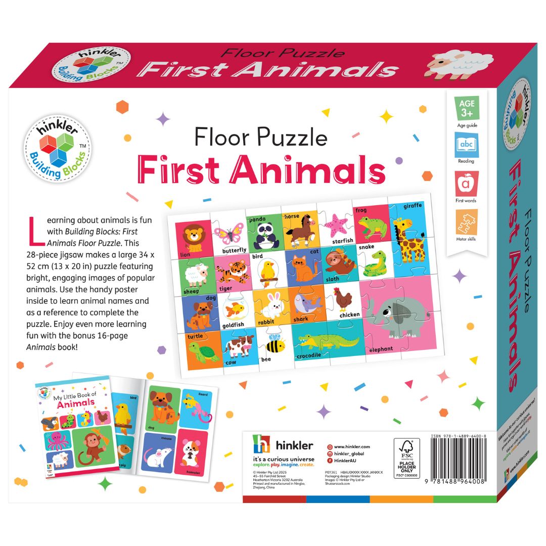 Hinkler Building Blocks Floor Puzzle First Animals available at Bear & Moo