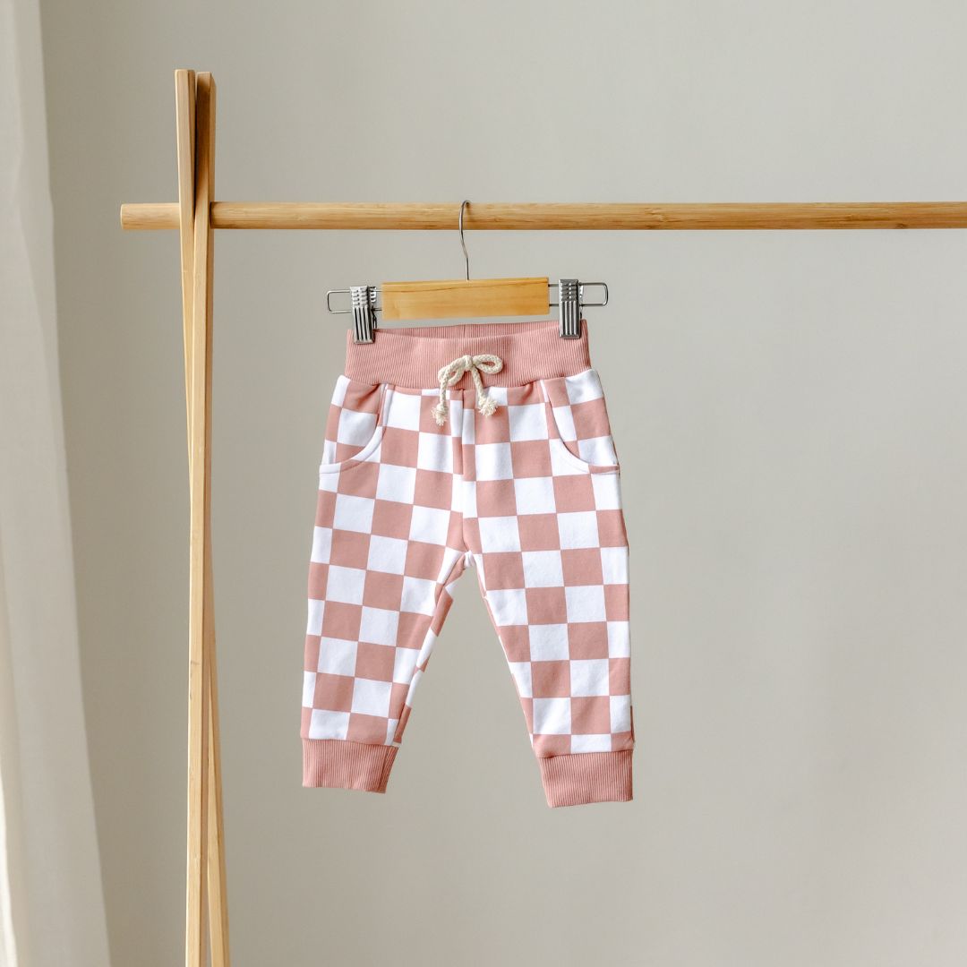 Hello Poppet Jordan Pants | Cotton Check toddler and baby pants available at Bear & Moo