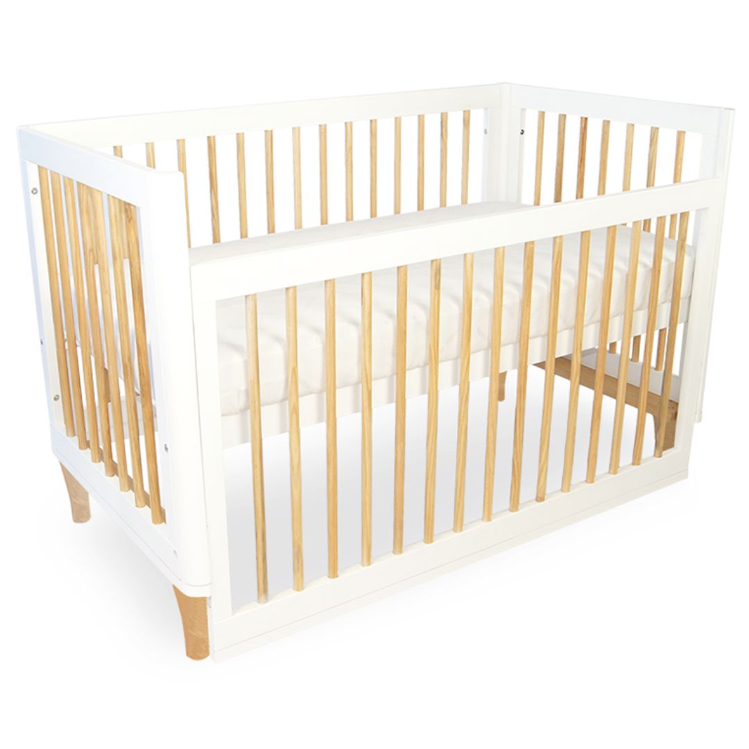 Babyhood Riya Cot 5 in 1 | White/Beech available at Bear & Moo