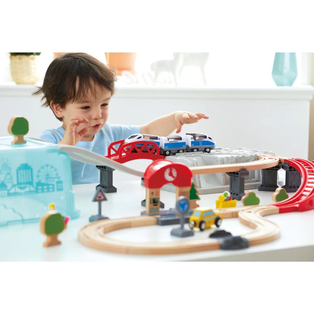 Hape City Train Bucket Set available at Bear & Moo