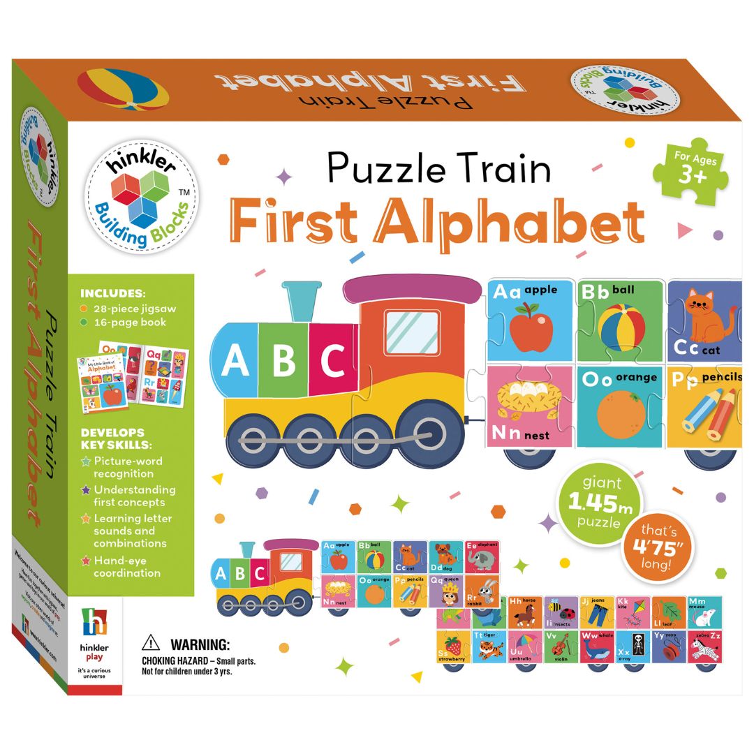 Hinkler Building Blocks Puzzle Train First Alphabet available at Bear & Moo