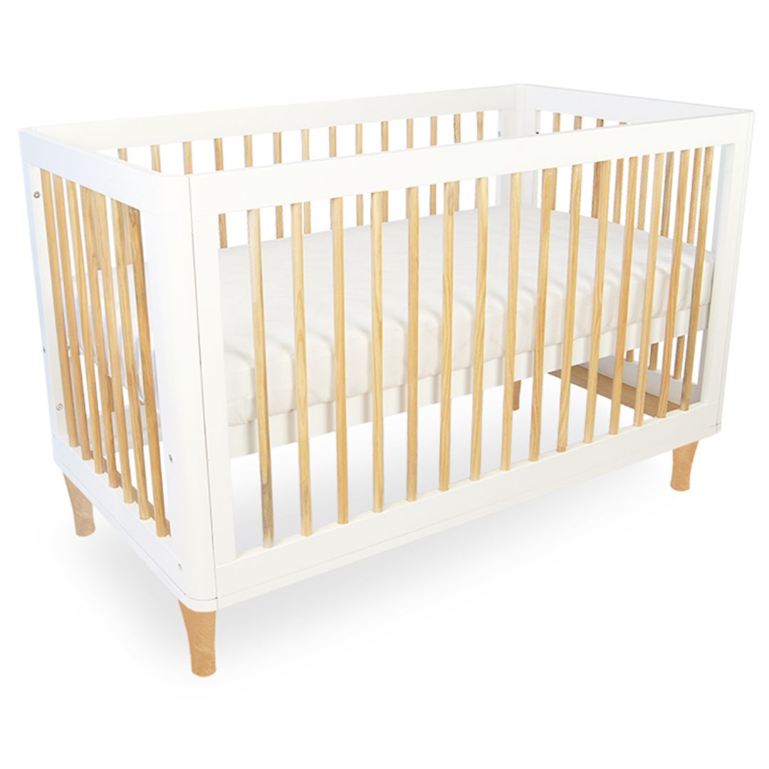 Babyhood Riya Cot 5 in 1 | White/Beech available at Bear & Moo