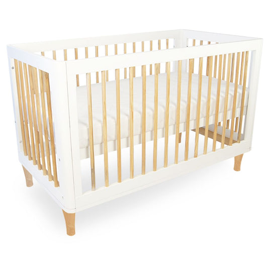 Babyhood Riya Cot 5 in 1 | White/Beech available at Bear & Moo