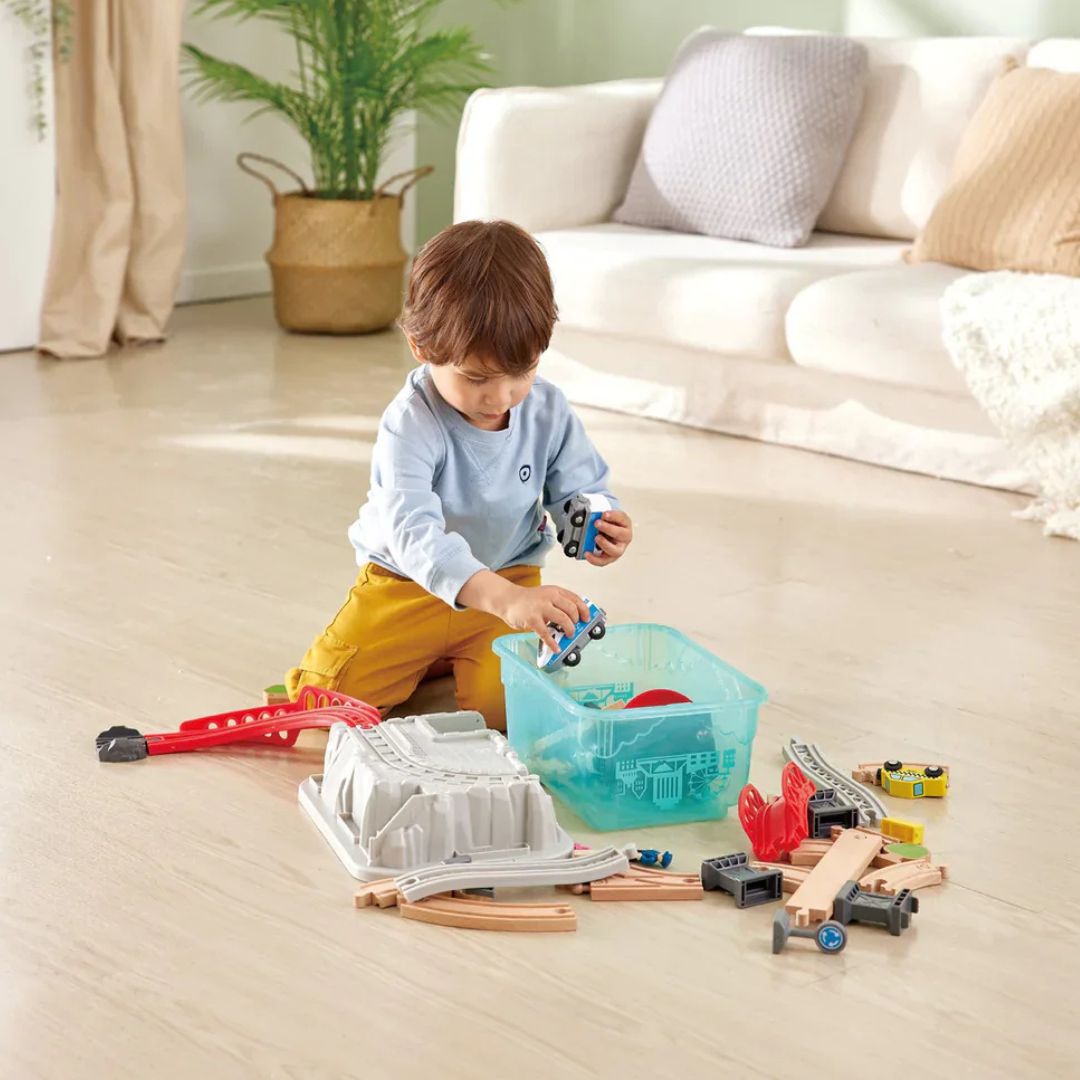 Hape City Train Bucket Set available at Bear & Moo