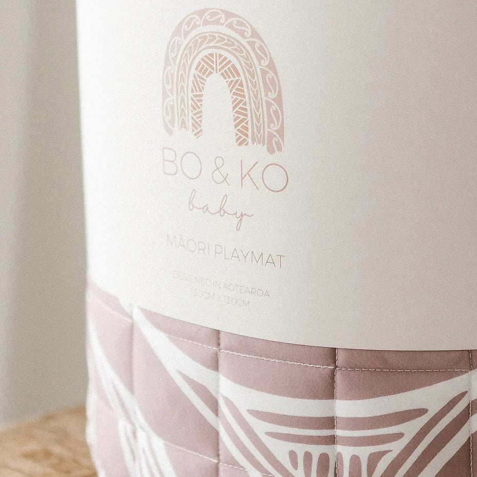 BO & KO Baby Māori Inspired Playmat | Mauve available at Bear & Moo