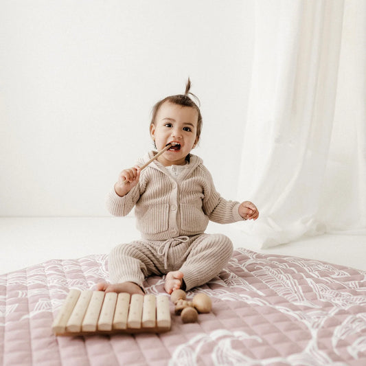 BO & KO Baby Māori Inspired Playmat | Mauve available at Bear & Moo