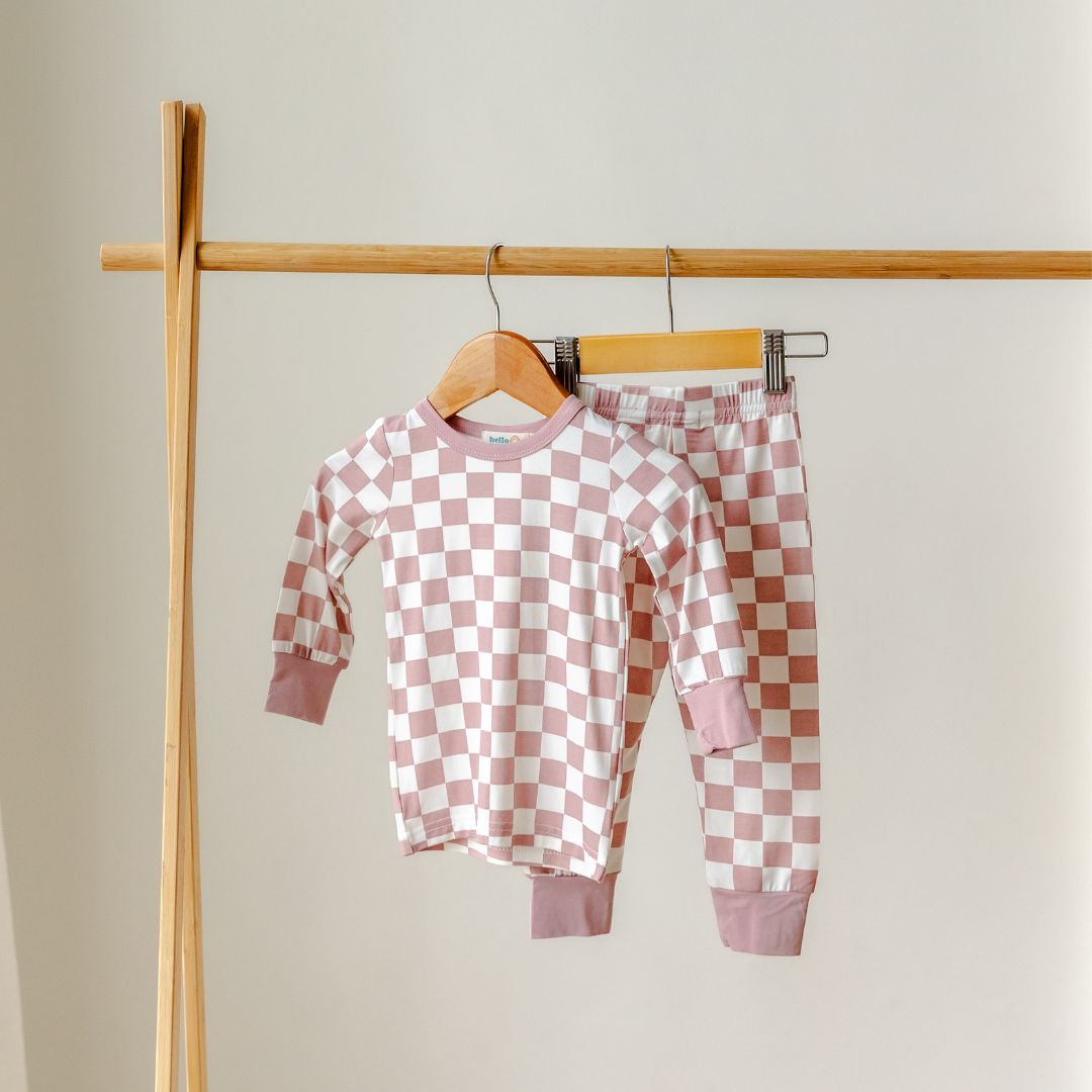 Hello Poppet Ribbed Pyjamas available at Bear & Moo