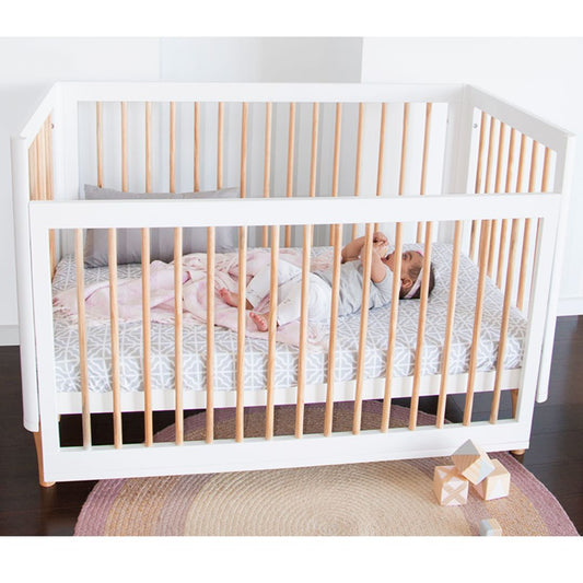 Babyhood Riya Cot 5 in 1 | White/Beech available at Bear & Moo