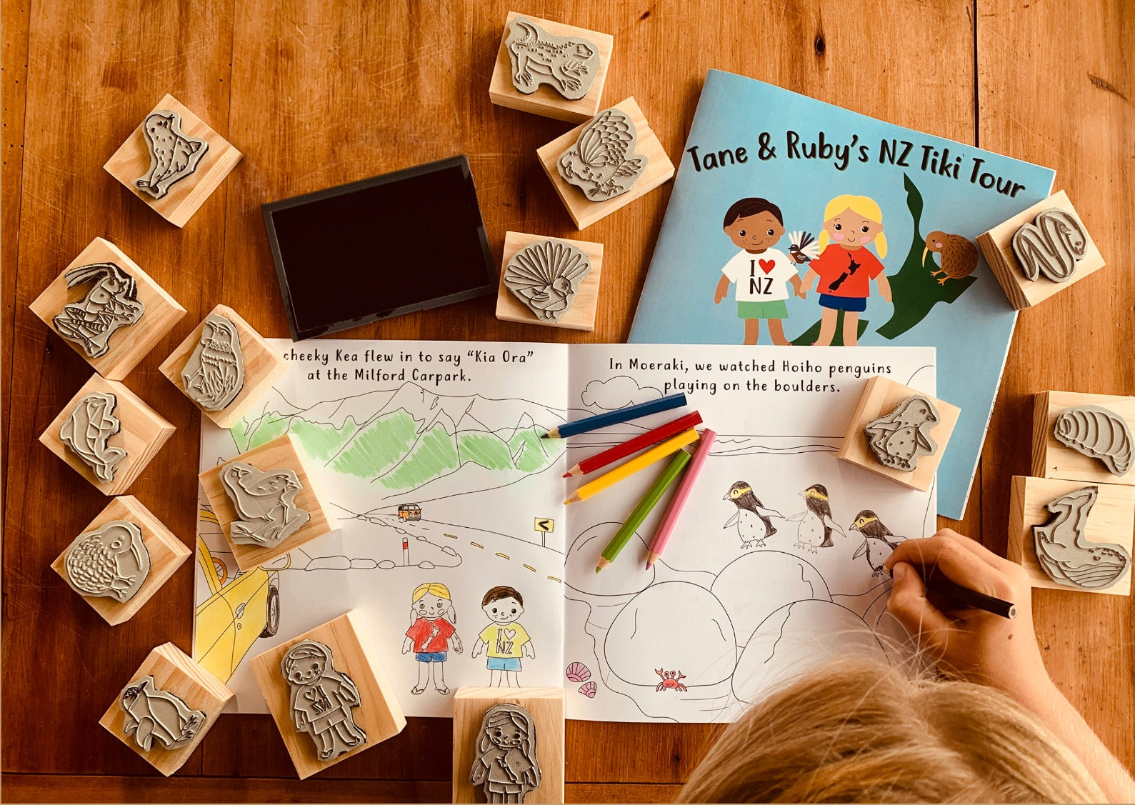 Moana Road Tāne & Ruby Stamp Kit available at Bear & Moo