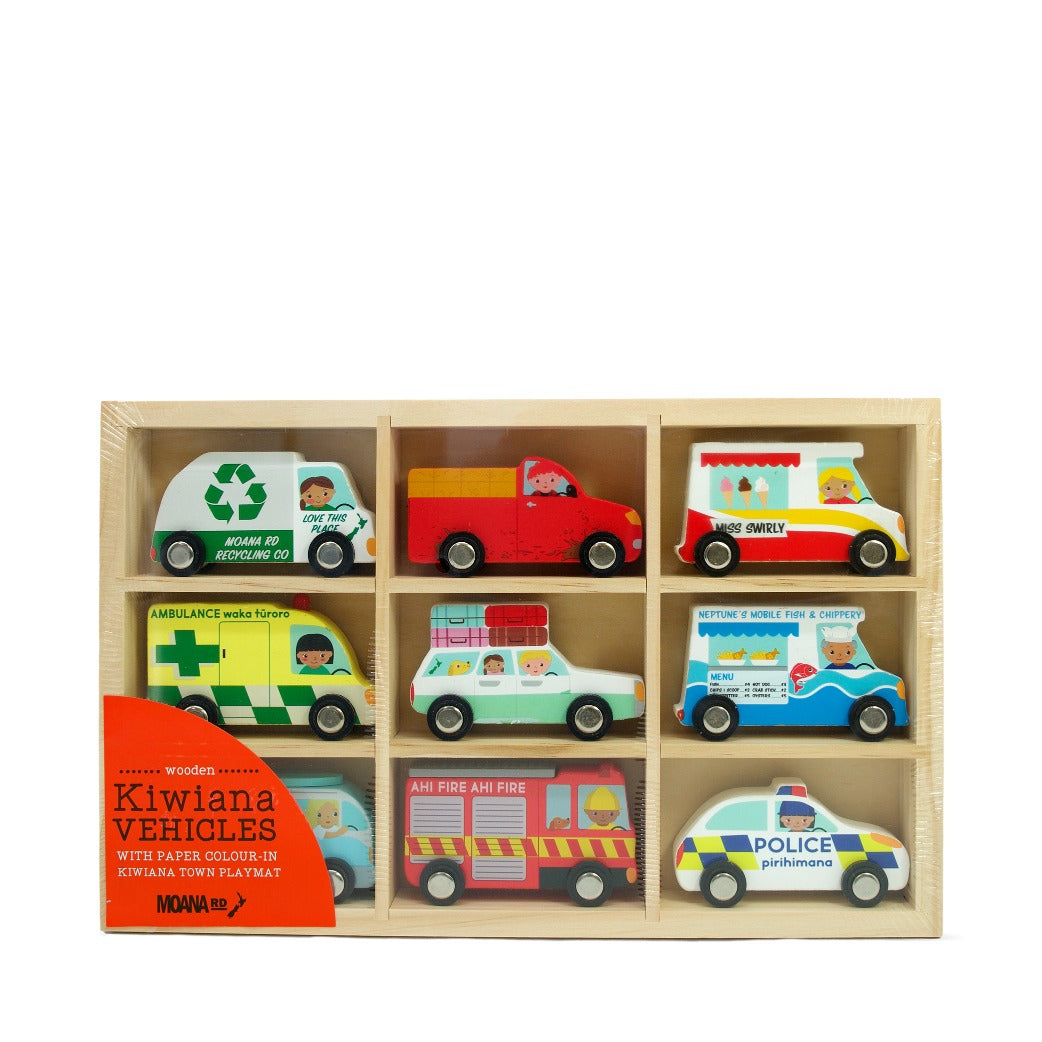 Moana Road Wooden Car Set available at Bear & Moo