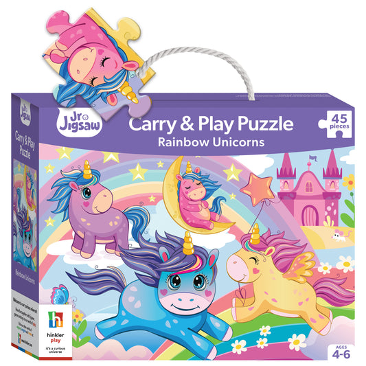 Hinkler Junior Jigsaw Carry & Play Rainbow Unicorns available at Bear & Moo