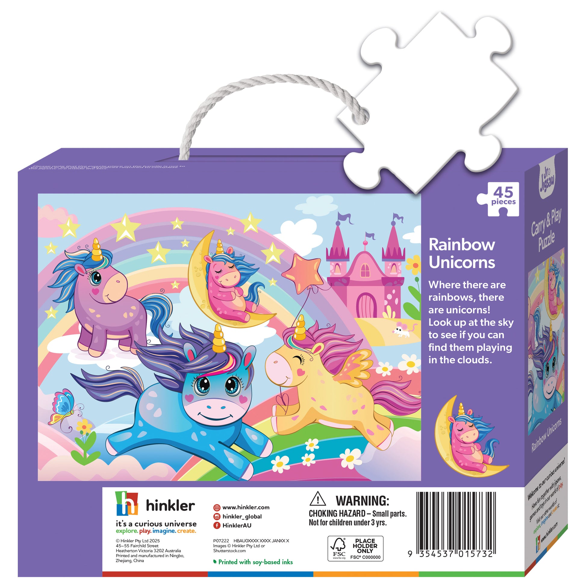 Hinkler Junior Jigsaw Carry & Play Rainbow Unicorns available at Bear & Moo